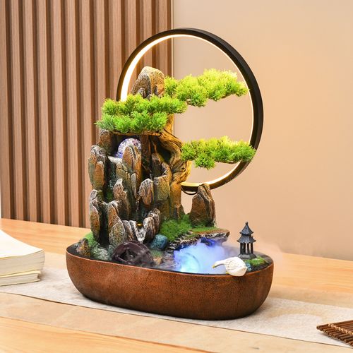 树脂流水禅意摆件·静心桌面